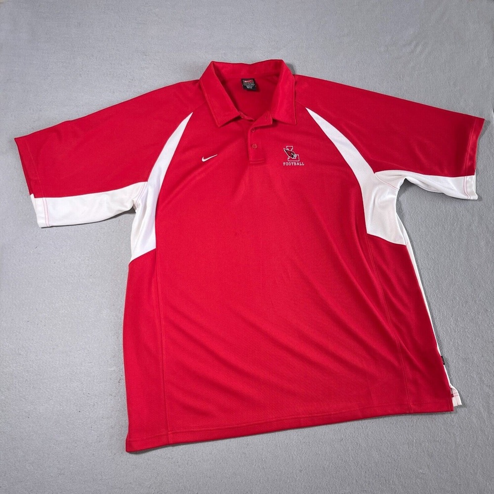 Louisville Cardinals Nike Polo Men XXL Relaxed Red White Vintage 90s Pique